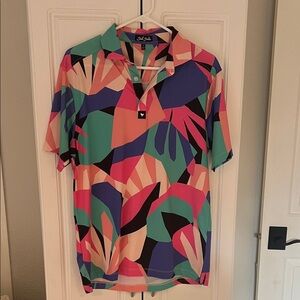 Bad Birdie Colorful Abstract Golf Polo Shirt